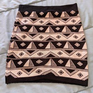 Black and White Mini Sweater Skirt